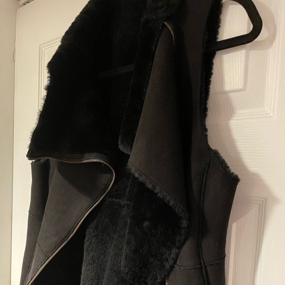 Suede Shearling Vest